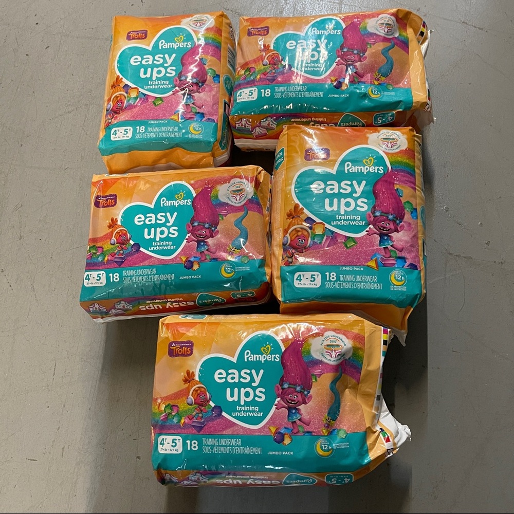 Pampers Easy Ups 4T-5T Package of 18 Lot of Five